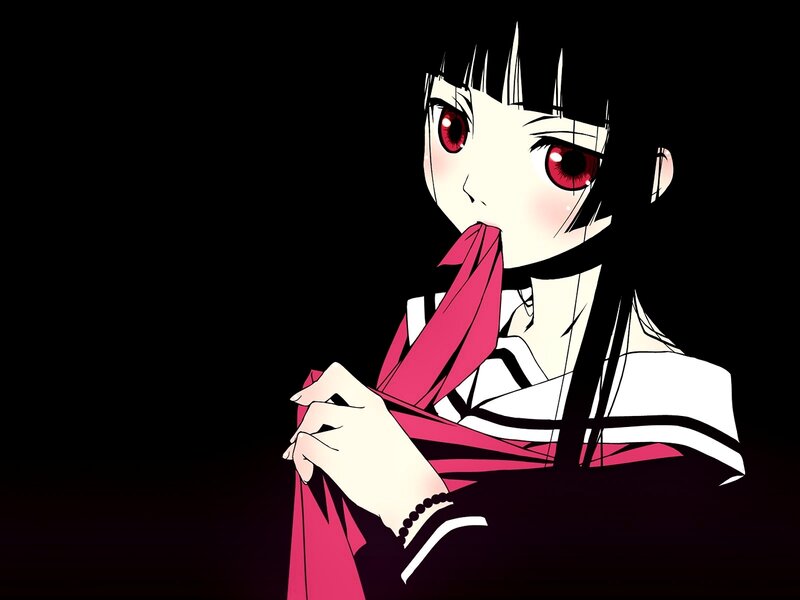 anime girl with red eyes