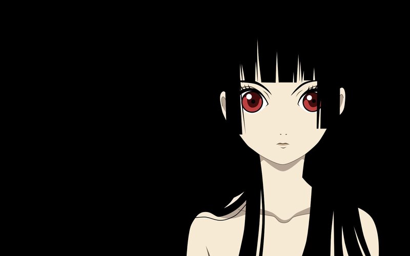 anime girl with red eyes