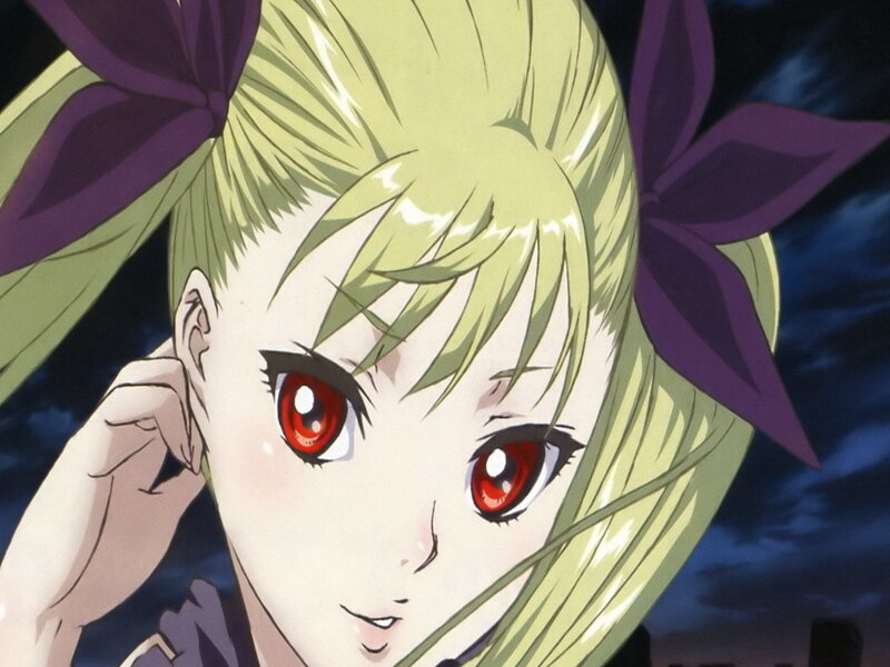 anime girl with red eyes