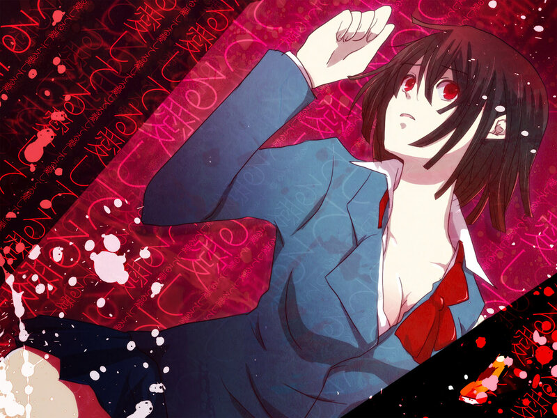anime girl with red eyes