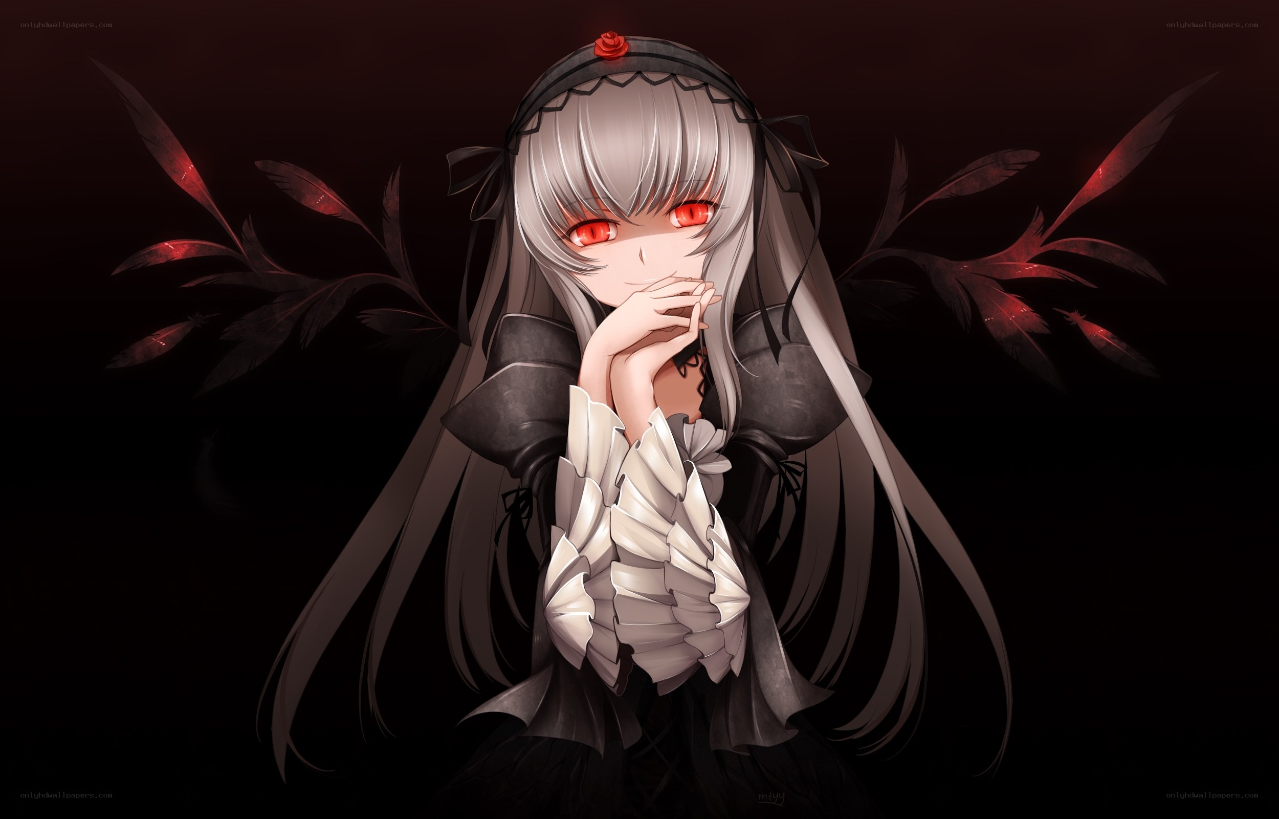 anime girl with red eyes