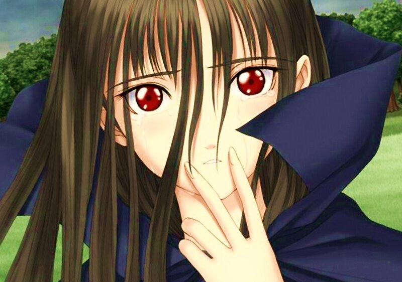 anime girl with red eyes