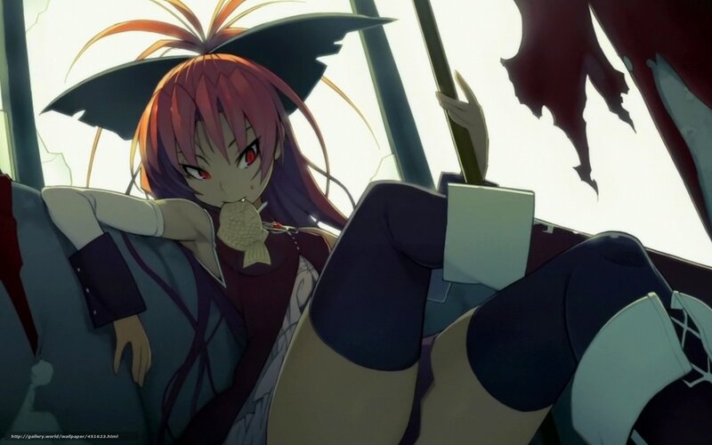 anime girl with red eyes