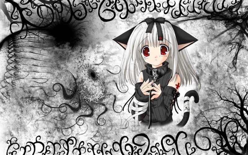 anime girl with red eyes