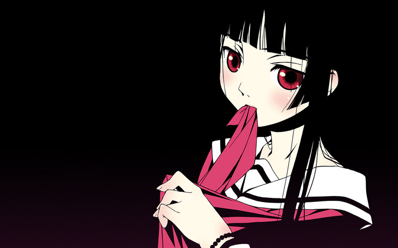 anime girl with red eyes