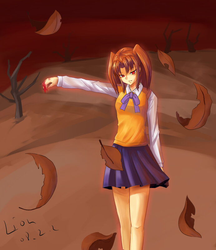 Anime girl with red eyes
