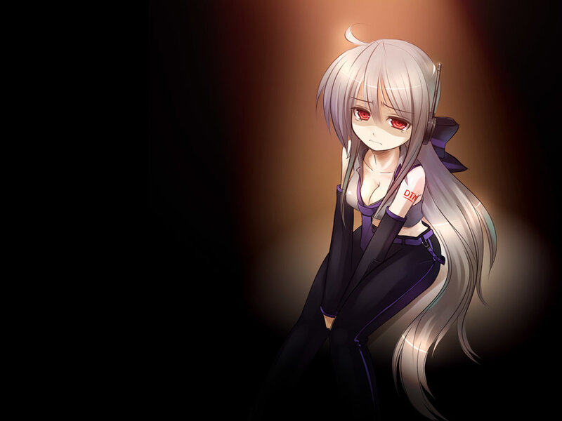 anime girl with red eyes