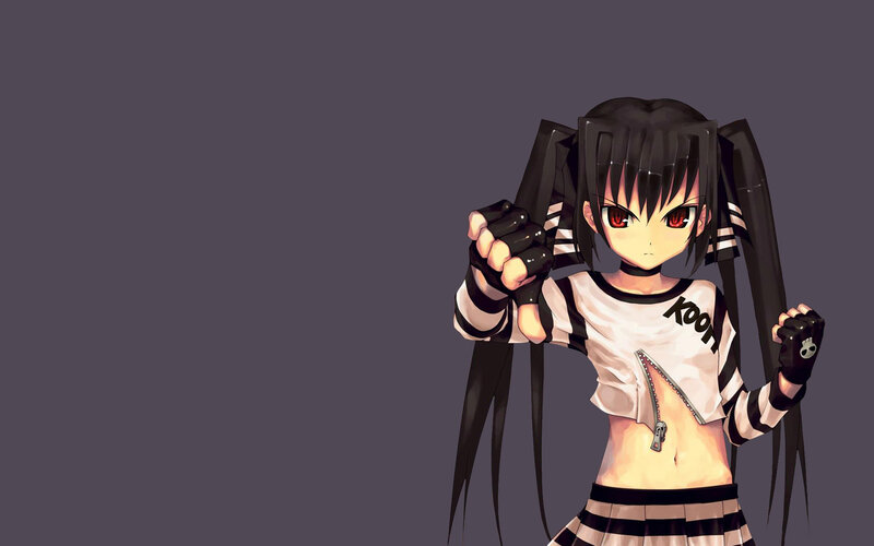 anime girl with red eyes