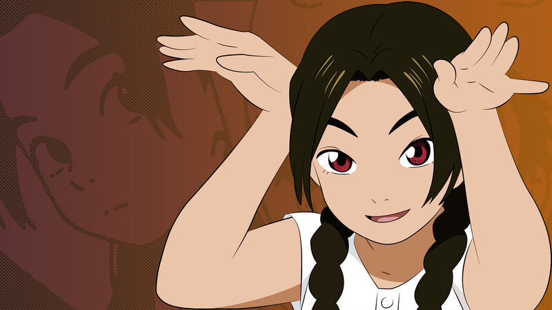 anime girl with red eyes