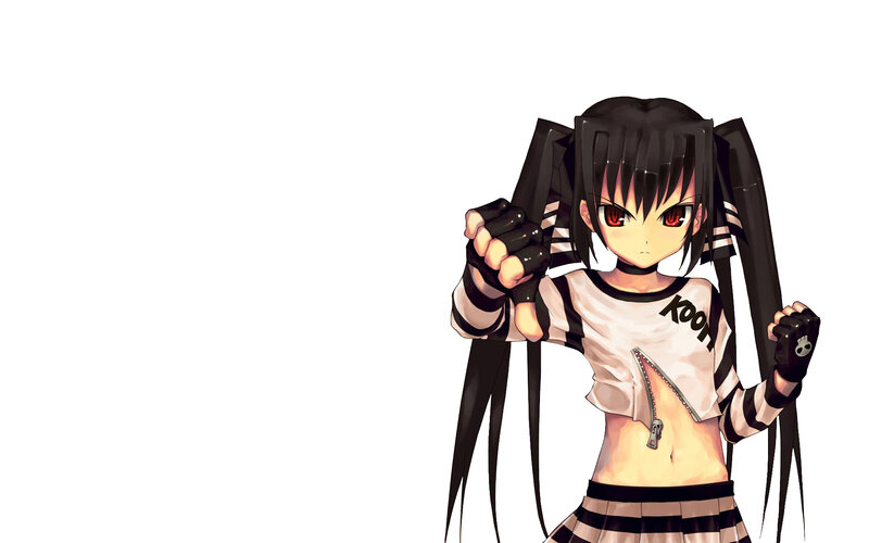 anime girl with red eyes