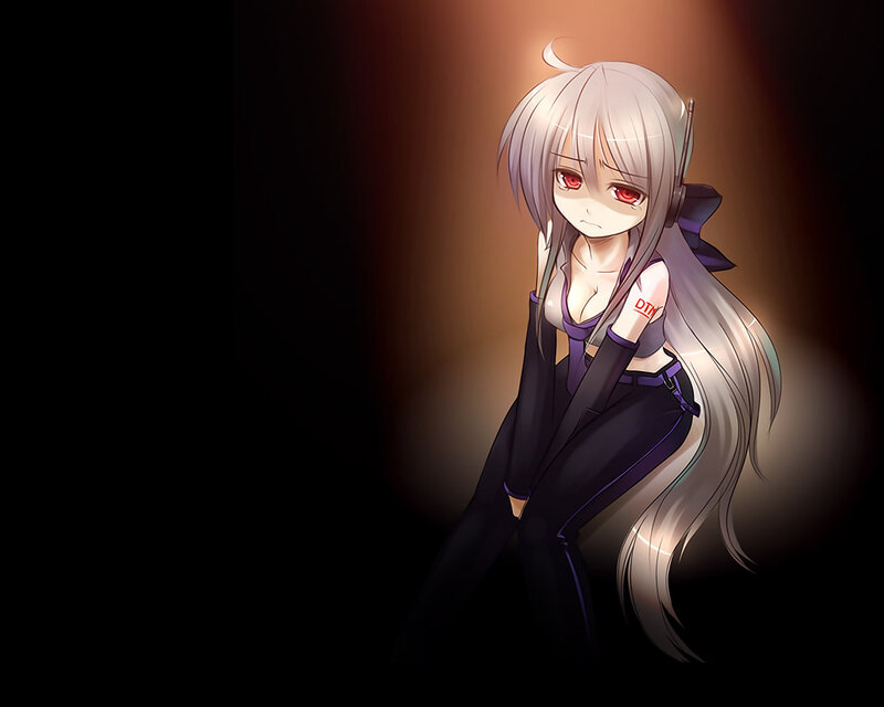 anime girl with red eyes