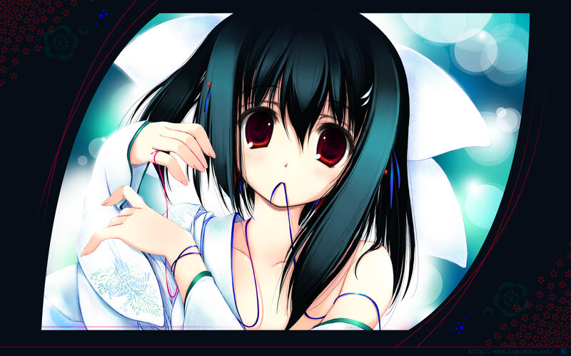anime girl with red eyes