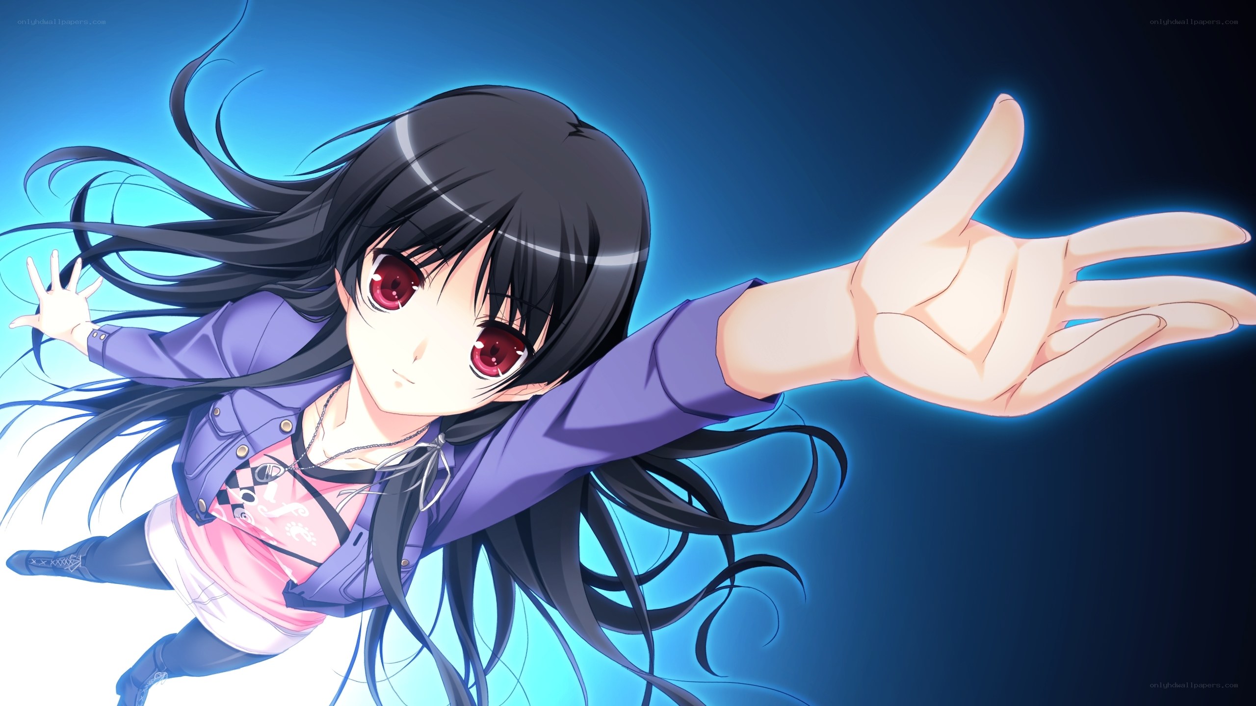 anime girl with red eyes