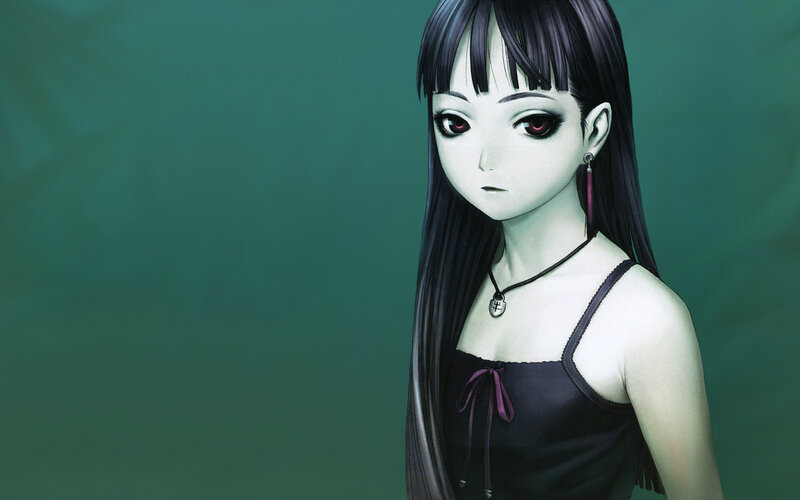 anime girl with red eyes