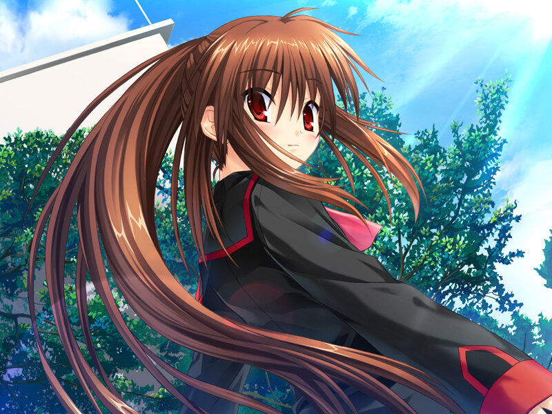 anime girl with red eyes