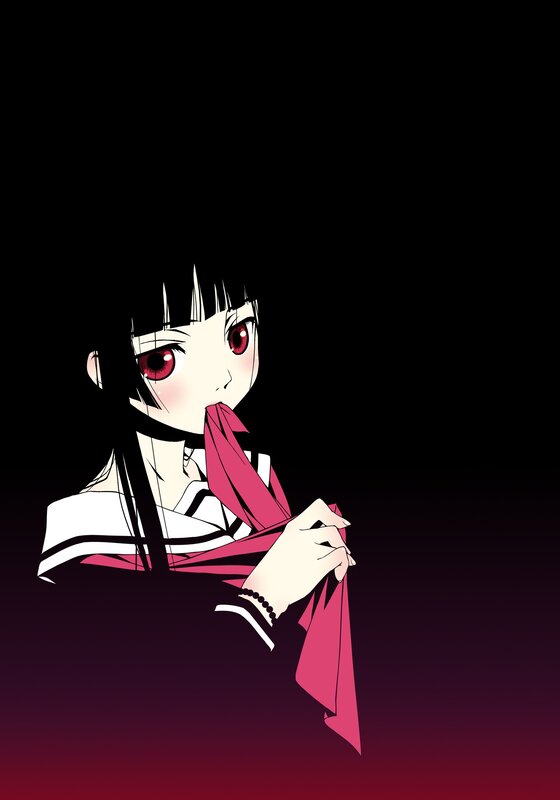 anime girl with red eyes