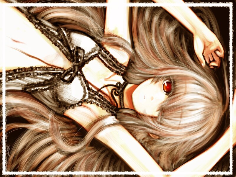 anime girl with red eyes