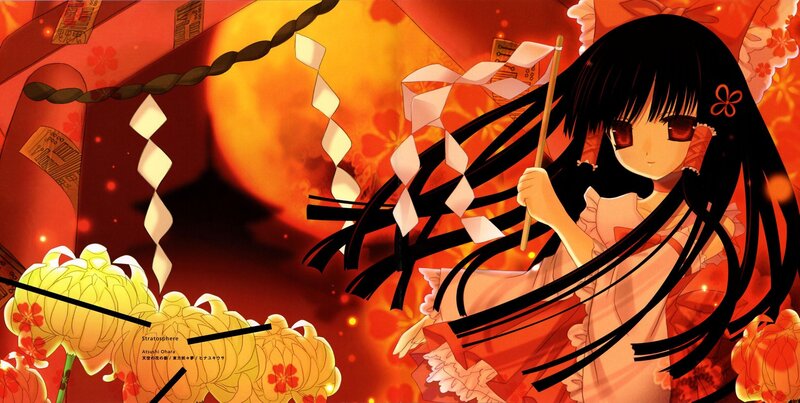 Anime girl with red eyes and long hair