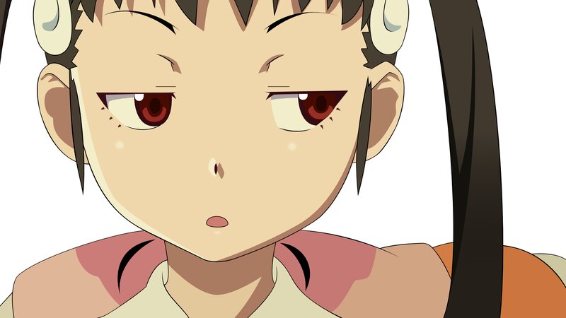 Anime Girl with Red Eyes — Beige, Neutral