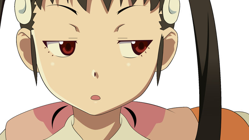 Anime Girl with Red Eyes — Beige