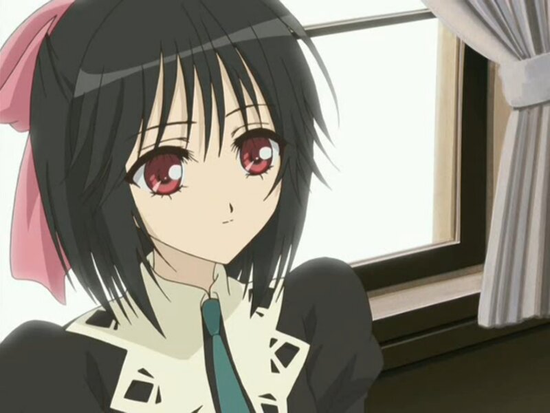 Anime Girl with Red Eyes — Black, Calm, Morning