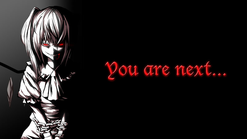 Anime Girl with Red Eyes — Black, Dark, Manga