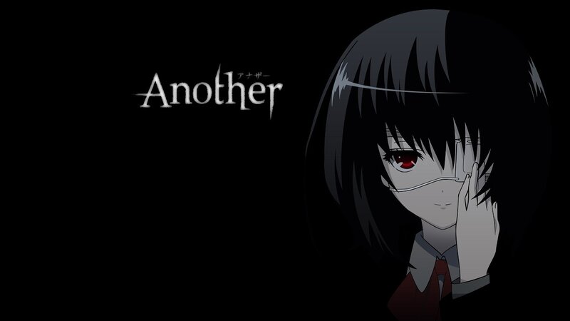 Anime Girl with Red Eyes — Black, Dark, Night, School Uniform