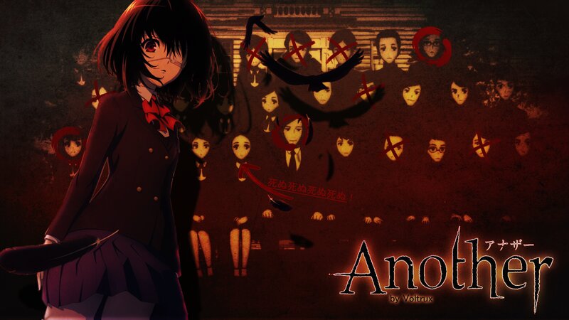 Anime Girl with Red Eyes — Black, Dark, Ominous