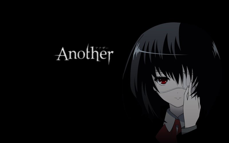 Anime Girl with Red Eyes — Black, Dark, Text