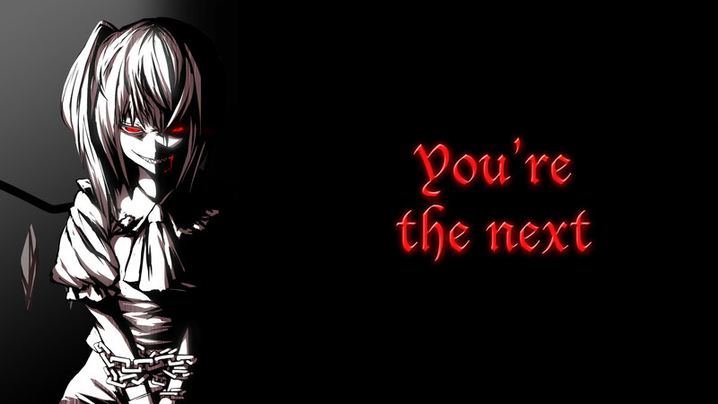 Anime Girl with Red Eyes — Black, Dark