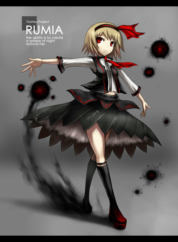 Anime Girl with Red Eyes — Black, Dramatic, Digital Art, Red Scarf