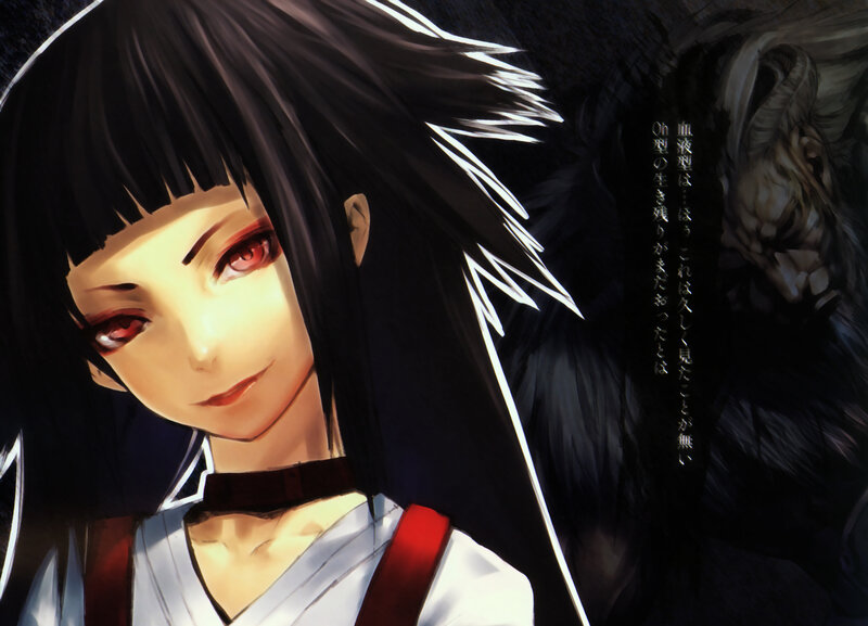 Anime Girl with Red Eyes — Black, Dramatic, Manga, Red Eyes
