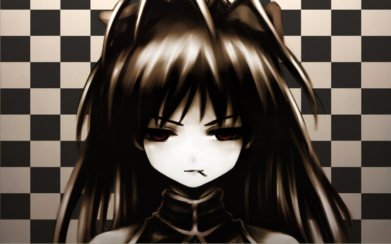 Anime Girl with Red Eyes — Black, Dramatic, Manga