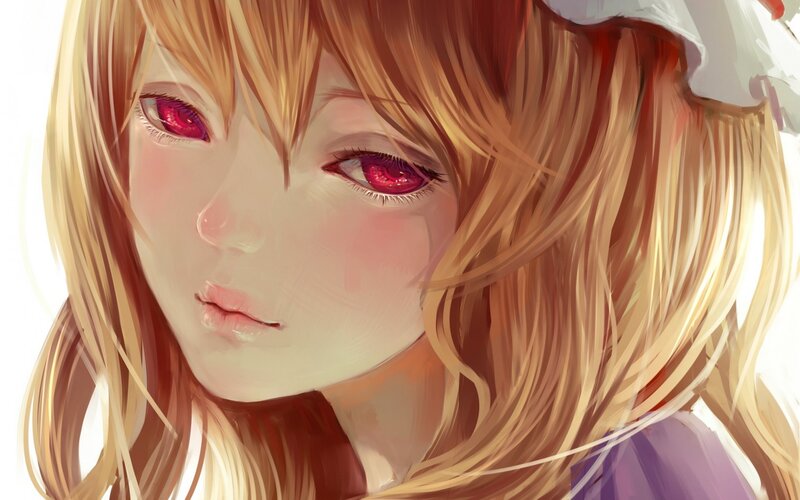 Anime Girl with Red Eyes — Blonde