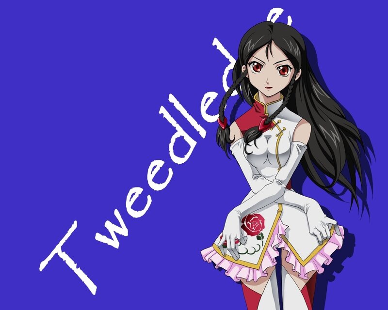 Anime Girl with Red Eyes — Blue, Dramatic, Braids
