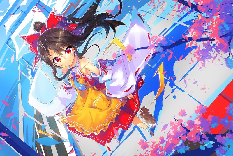 Anime Girl with Red Eyes — Blue, Dynamic, Spring