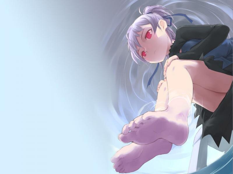 Anime Girl with Red Eyes — Blue, Dynamic