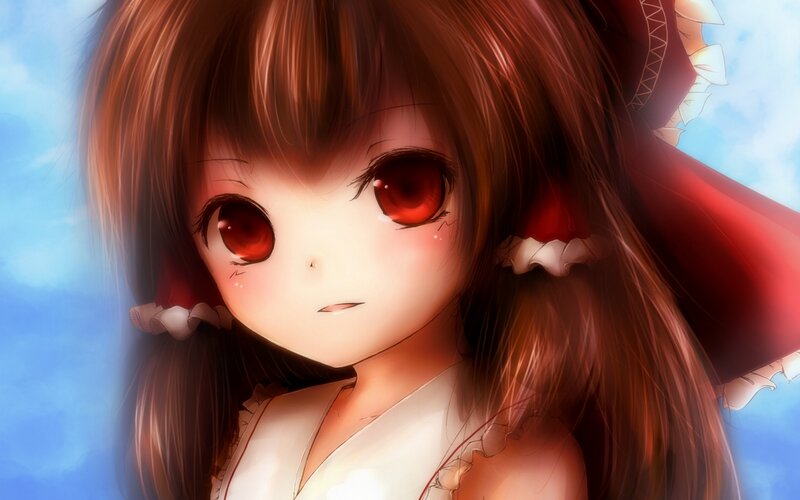 Anime Girl with Red Eyes — Brown, Calm