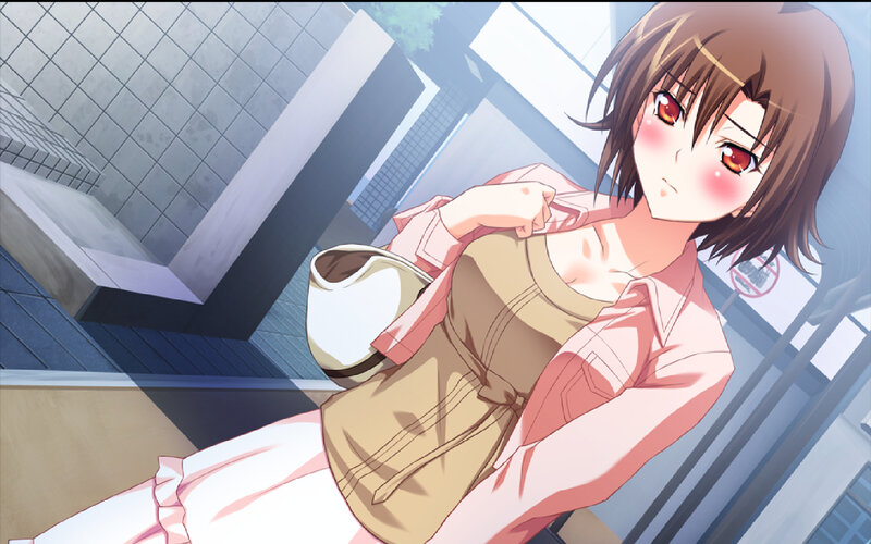 Anime Girl with Red Eyes — Brown, Dramatic, Afternoon