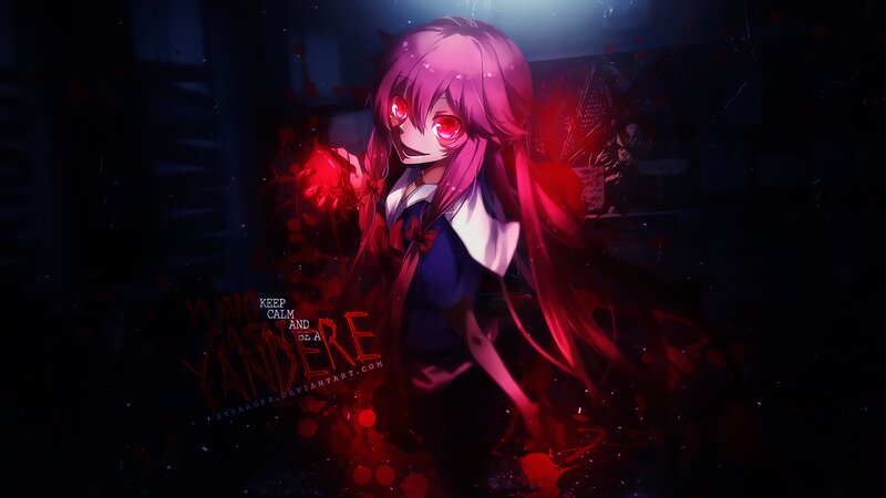 Anime Girl with Red Eyes — Dark, Dramatic, Night