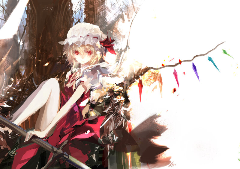 Anime Girl with Red Eyes — Dramatic, Afternoon