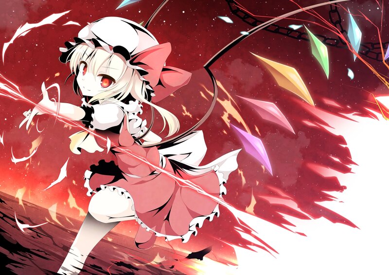 Anime Girl with Red Eyes — Dramatic, Chains