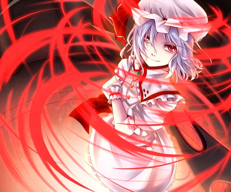 Anime Girl with Red Eyes — Dramatic, Digital Art, Red Energy