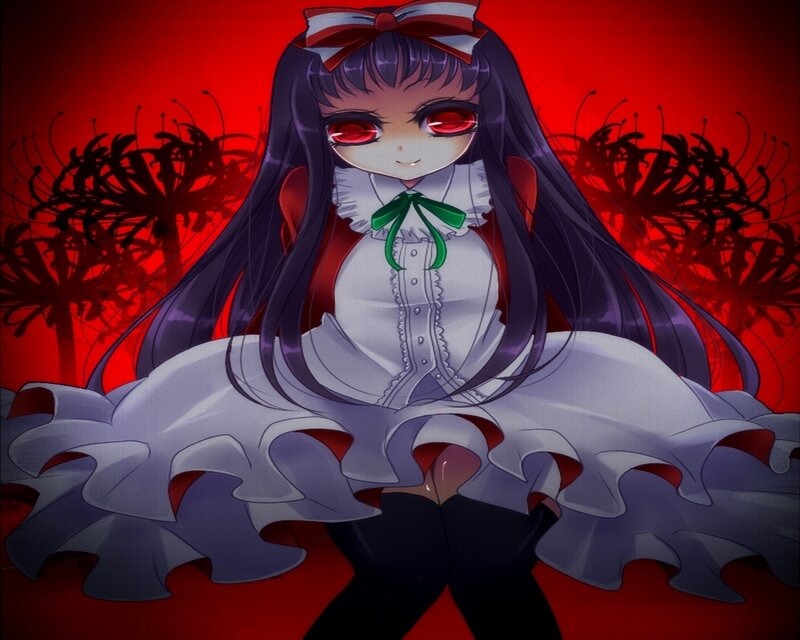 Anime Girl with Red Eyes — Dramatic, Digital Art