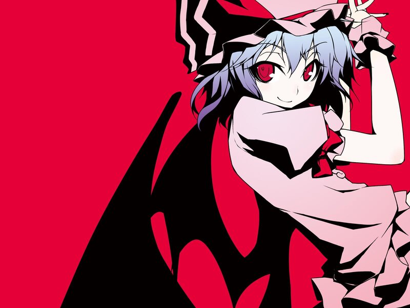 Anime Girl with Red Eyes — Dramatic, Hat, Dress