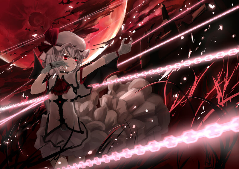 Anime Girl with Red Eyes — Dramatic, Intense, Night