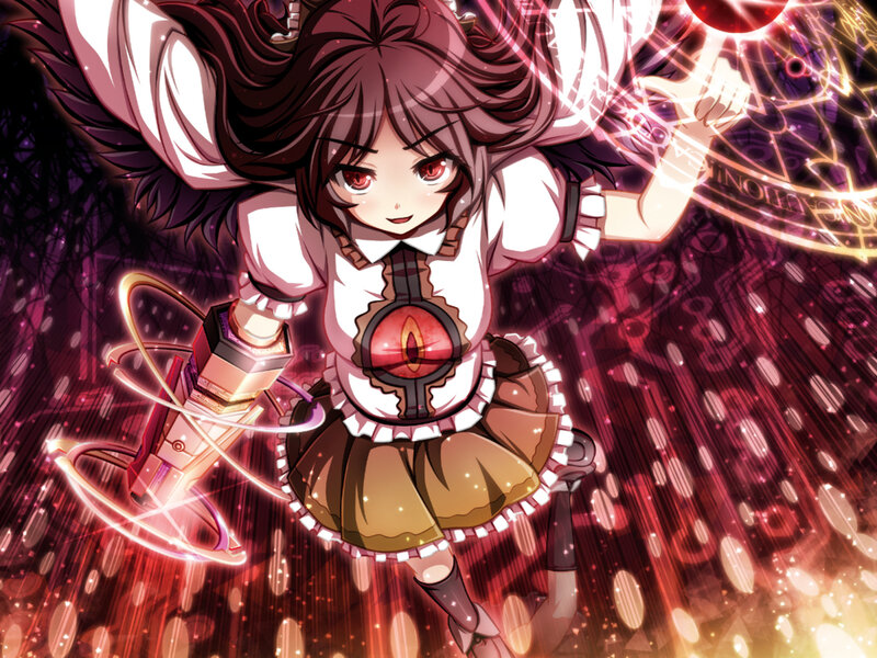 Anime Girl with Red Eyes — Dramatic, Magic Circle