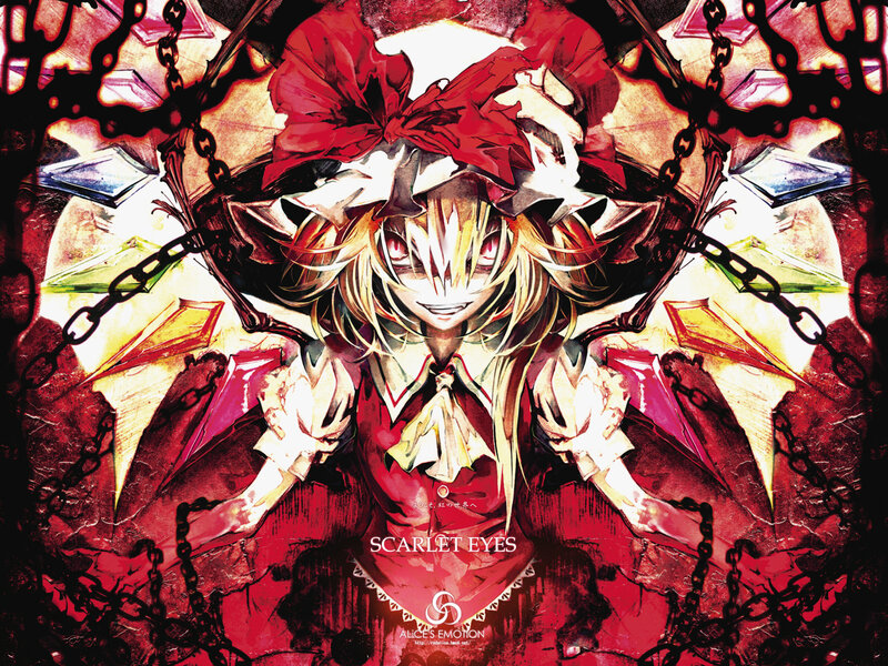 Anime Girl with Red Eyes — Dramatic, Manga, Chains, Red Bow