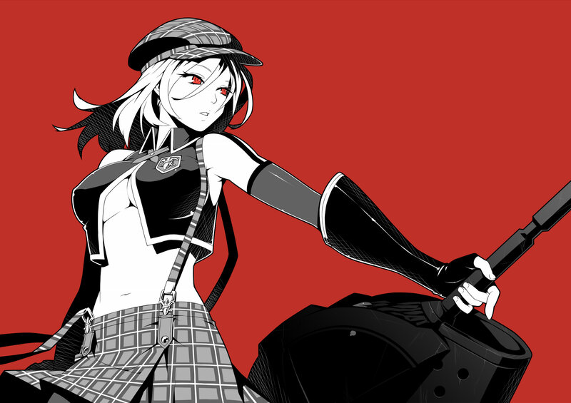 Anime Girl with Red Eyes — Dramatic, Manga, Hat