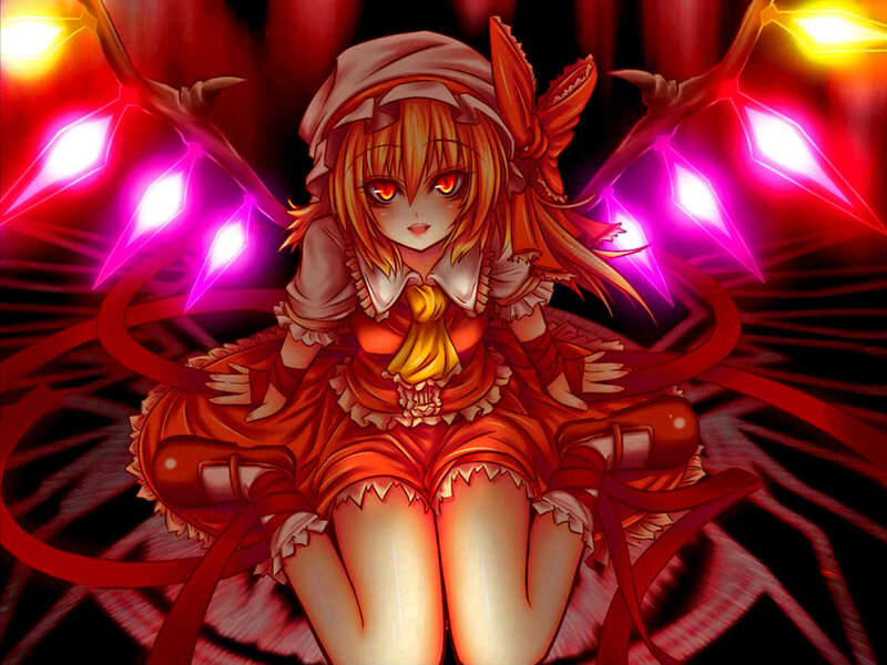 Anime Girl with Red Eyes — Dramatic, Night, Red Ribbons